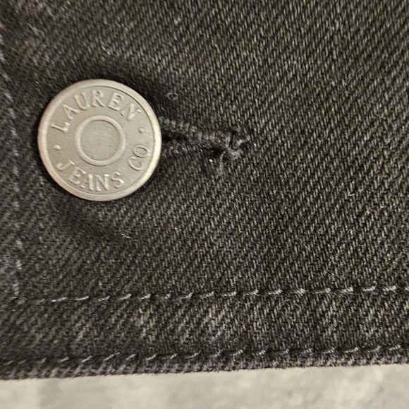 LRL Lauren Jeans Manhatten Denim Black Jean Jacket Womens Size M - Picture 8 of 16